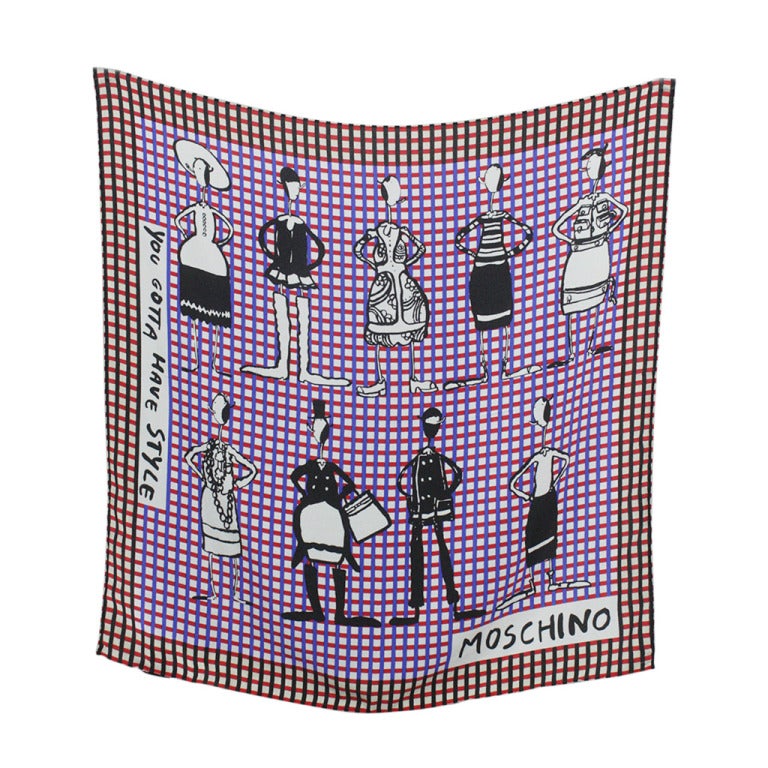 Moschino "You Gotta Have Style" Olive Oyl Silk Scarf