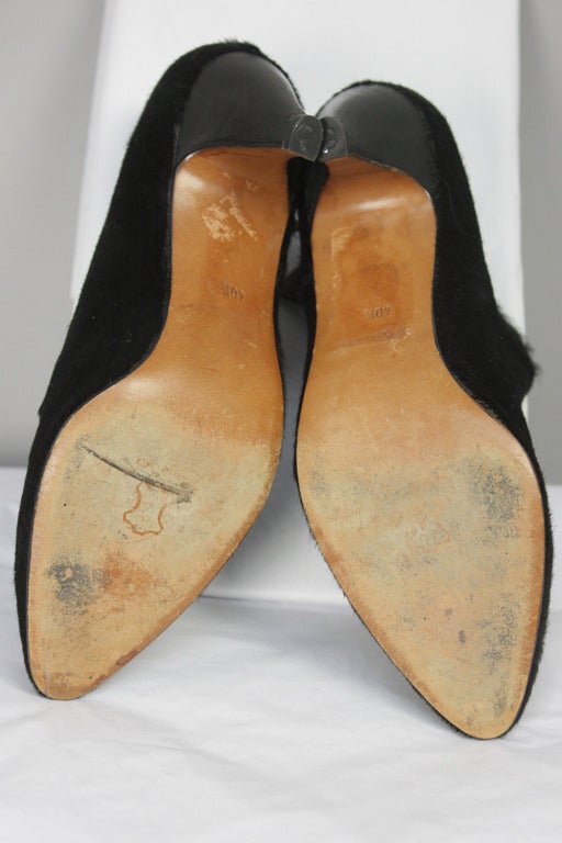 1980s Manolo Blahnik Pony Hair Ankle Booties In Good Condition In New York, NY