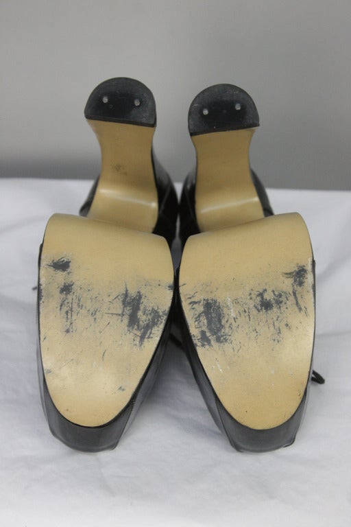 1993 Vivienne Westwood Black Patent Platform High Heel Shoes In Excellent Condition In New York, NY