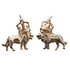 Tom Binns Lion and Crown Dada Post Earrings