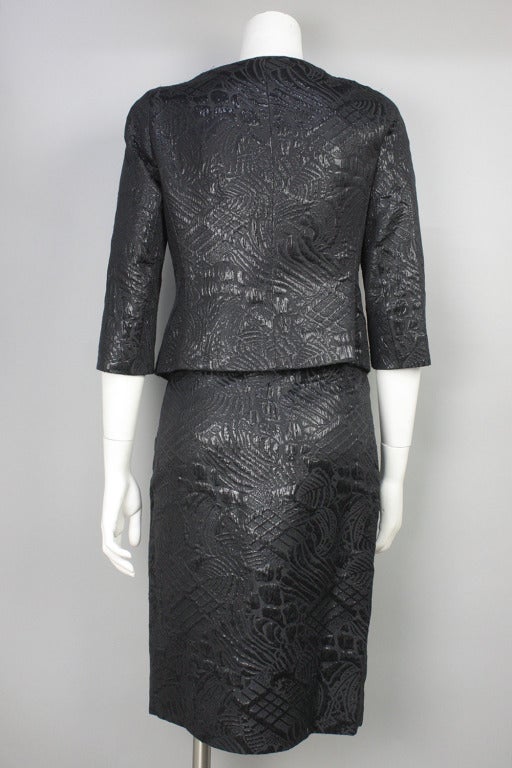 Christian Lacroix Black Brocade and Beaded Suit at 1stDibs