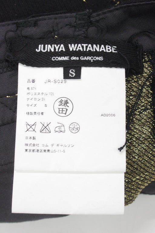 Junya Watanabe Comme des Garcons Black and Gold Asymmetrical Skirt 1