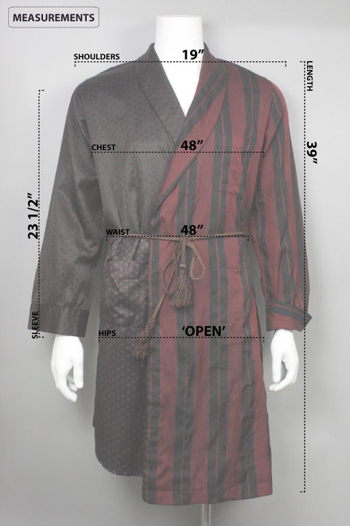Margiela Men's Asymmetrical Multiprint Silk Robe 1
