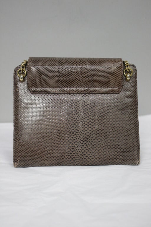 1960s Bellestone Lizard Chain Handle Purse In Excellent Condition In New York, NY