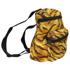 1990s Todd Oldham Safari Tiger Print Backpack