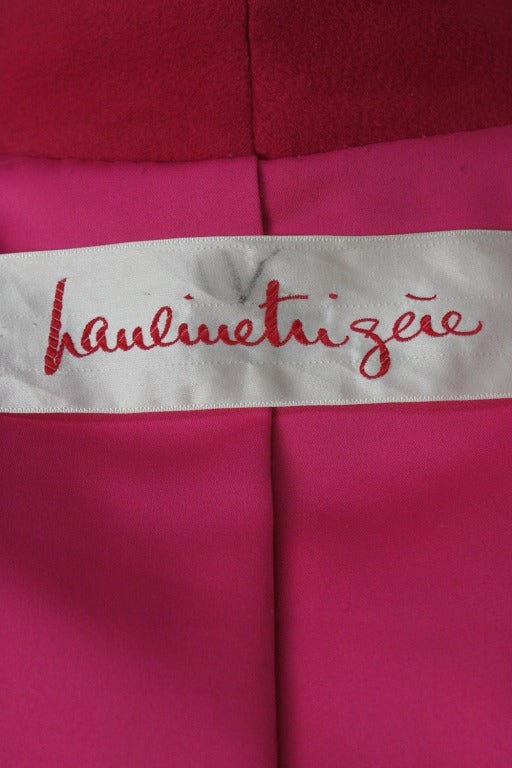 Women's Pauline Trigere Pink Wool Coat