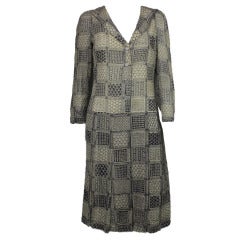 1960s Thea Porter Drop Waist Silk Dress