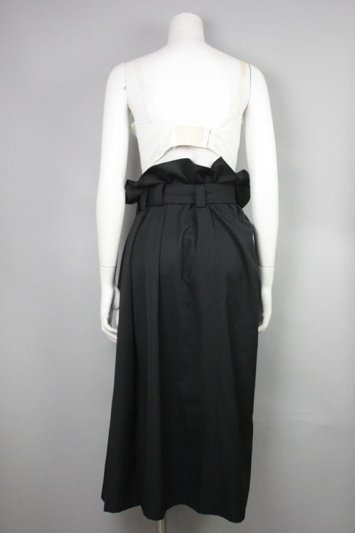 Yohji Yamamoto Black Drapey Asymmetrical Skirt In Excellent Condition In New York, NY