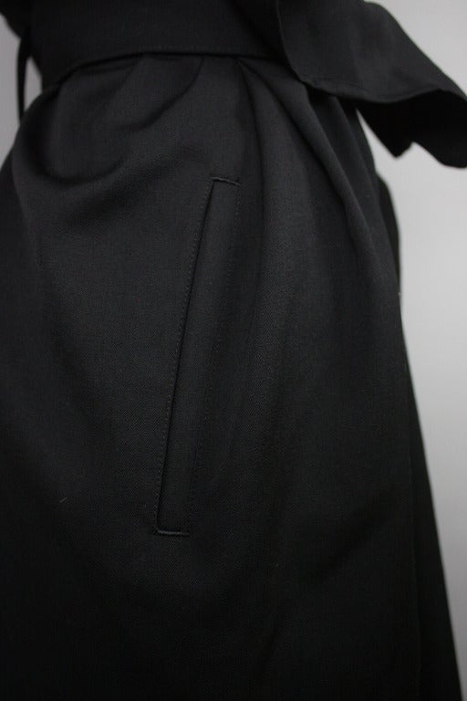 Women's Yohji Yamamoto Black Drapey Asymmetrical Skirt