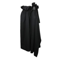 Yohji Yamamoto Black Drapey Asymmetrical Skirt