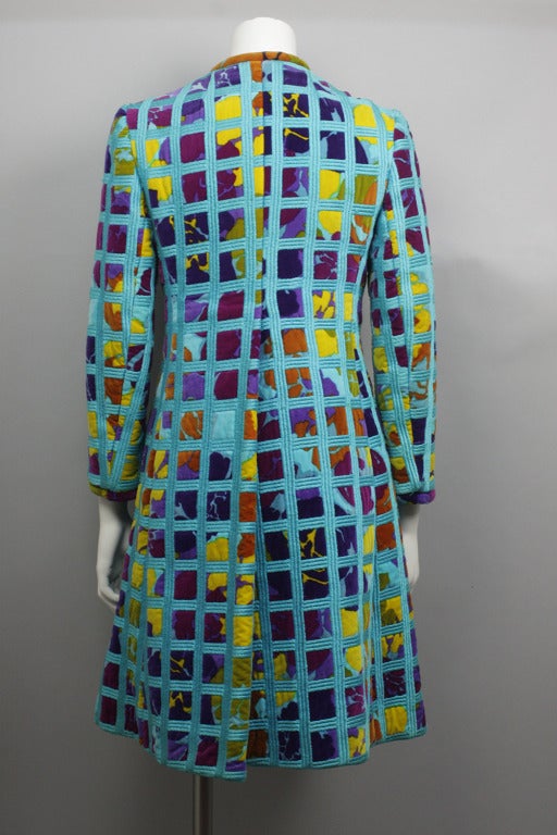 1960s Bill Blass Velvet Floral Coat and Dress 1