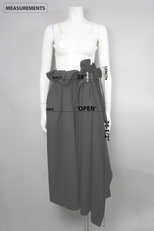 Yohji Yamamoto Black Drapey Asymmetrical Skirt 1