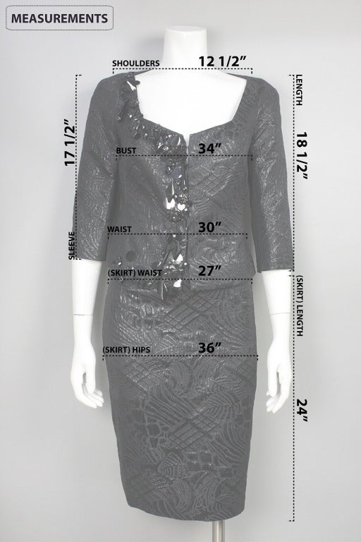 Women's Christian Lacroix Black Brocade and Beaded Suit