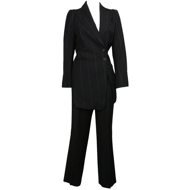 Ann Demeulemeester Wide Pinstriped Pant Suit