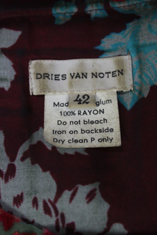 1990s Dries Van Noten Multi Floral Dress In Excellent Condition In New York, NY