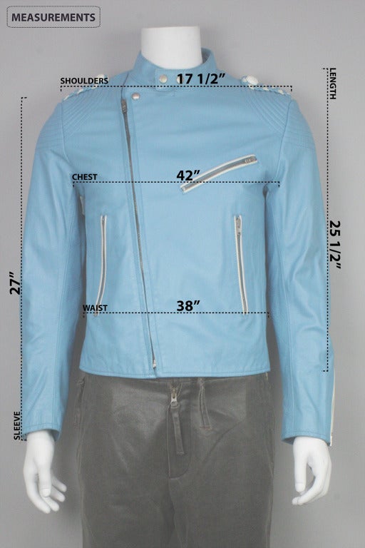 light blue leather jacket mens