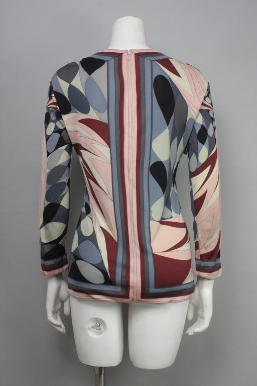 Gray 1960s Silk Pucci Top For Sale