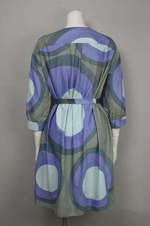 Marimekko 1960s Geometric Print Dress In Excellent Condition For Sale In New York, NY