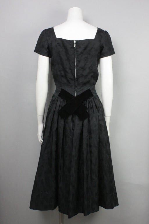 Black Hattie Carnegie 1950s Cocktail Dress For Sale