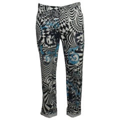 Vintage Versus Versace Men's Black and White Print Jeans