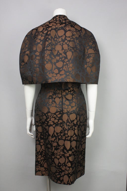 1980s Pauline Trigere Dress and Capelet In Excellent Condition In New York, NY