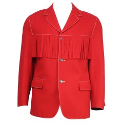Vintage Moschino 1990s Men's Red Fringe Jacket