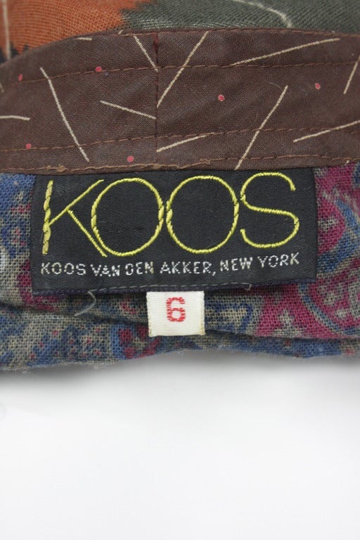 Koos Van Den Akker Early 1980s Patchwork Dress In Excellent Condition For Sale In New York, NY