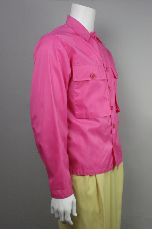 1990s Helmut Lang Men's Pink Windbreaker