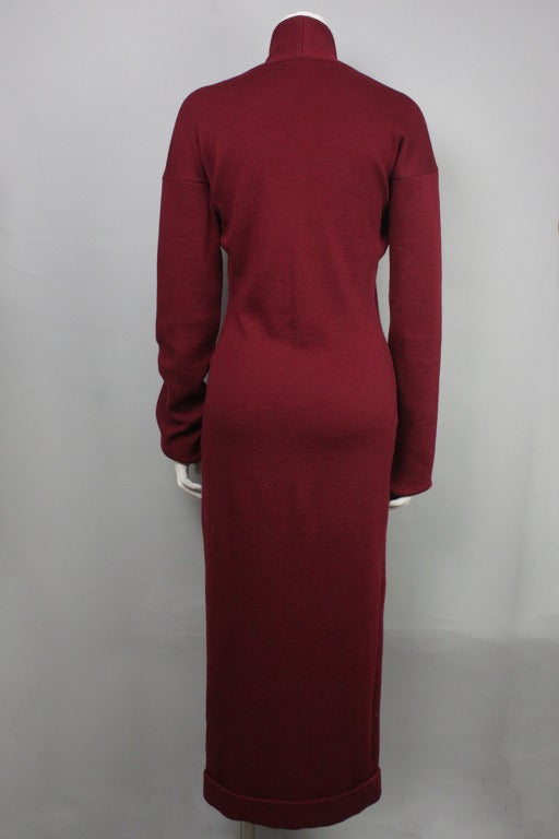 Brown 1980s Romeo Gigli Burgundy Dress For Sale