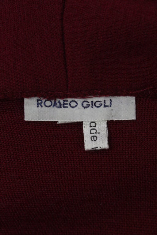 1980s Romeo Gigli Burgundy Dress In Good Condition For Sale In New York, NY