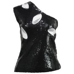 1980s Bill Blass Sequin Clam Top