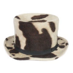 Patrick McDonald's Cow Print Top Hat