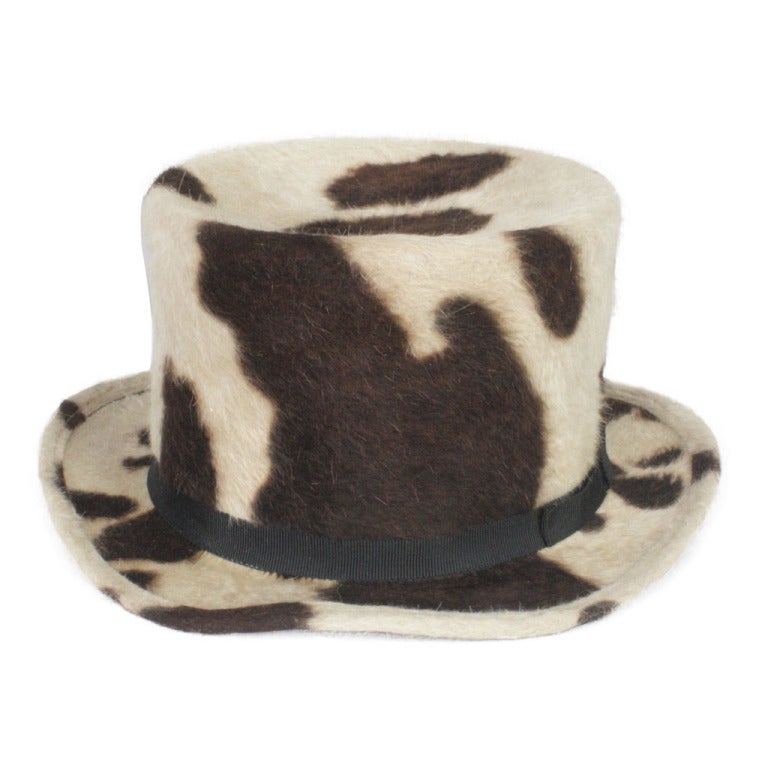 Patrick McDonald's Cow Print Top Hat For Sale