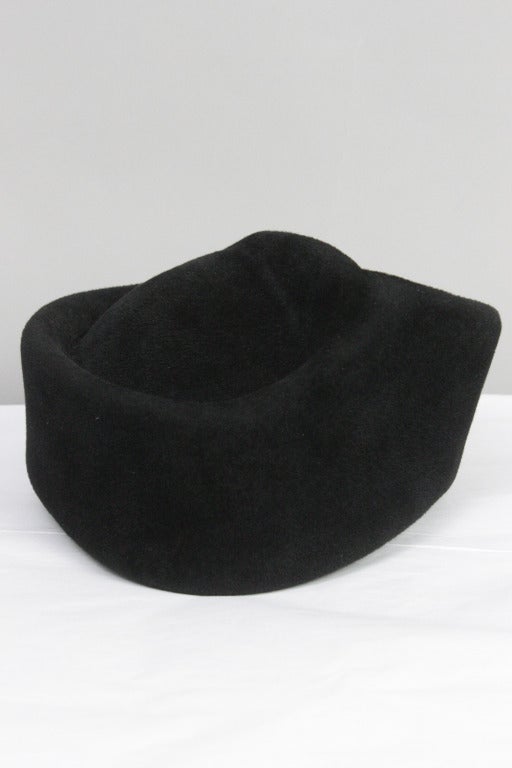 Black Patrick McDonald's Sculptural Felt Hat For Sale