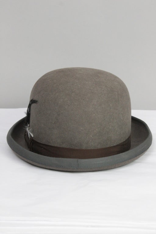 Patrick McDonald's Paul Smith Gray Bowler In Excellent Condition For Sale In New York, NY