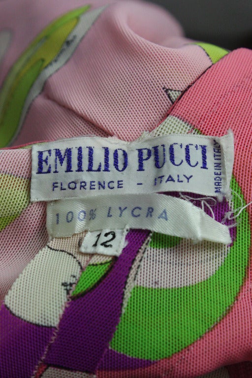 Brown Pucci One Piece Bathing Suit, Late 1960s For Sale
