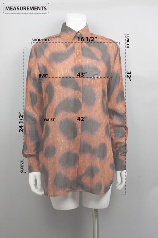 Vivienne Westwood Late 1980s Sheer Leopard Print Blouse 1