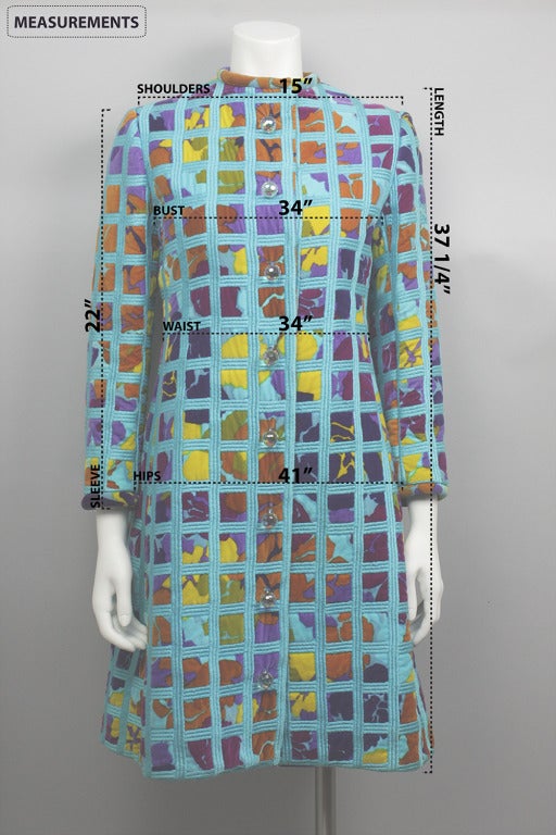 1960s Bill Blass Velvet Floral Coat and Dress 4