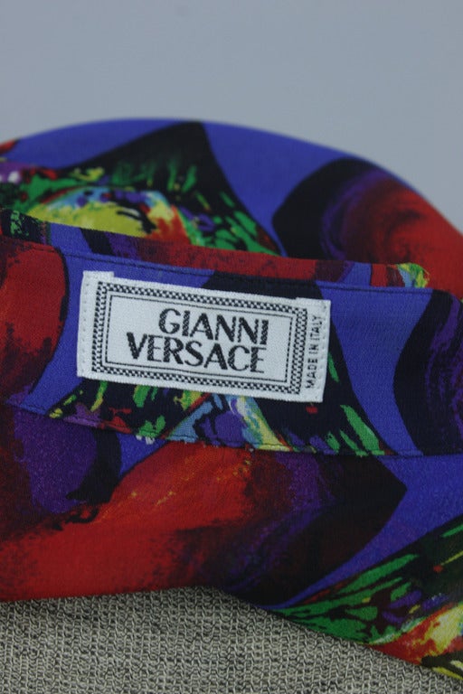 Late 1980s Men's Gianni Versace Sheer Silk Chiffon Shirt In Excellent Condition In New York, NY