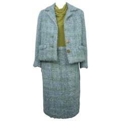 1960s Teal Traina 3 Piece Mohair Suit