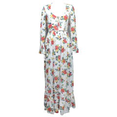 1960s Mollie Parnis Floral Peasant Dress
