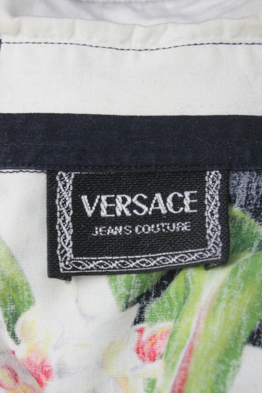 De los hombres Camisa con estampado de cuadros Versace Jeans Couture para hombre, años 90