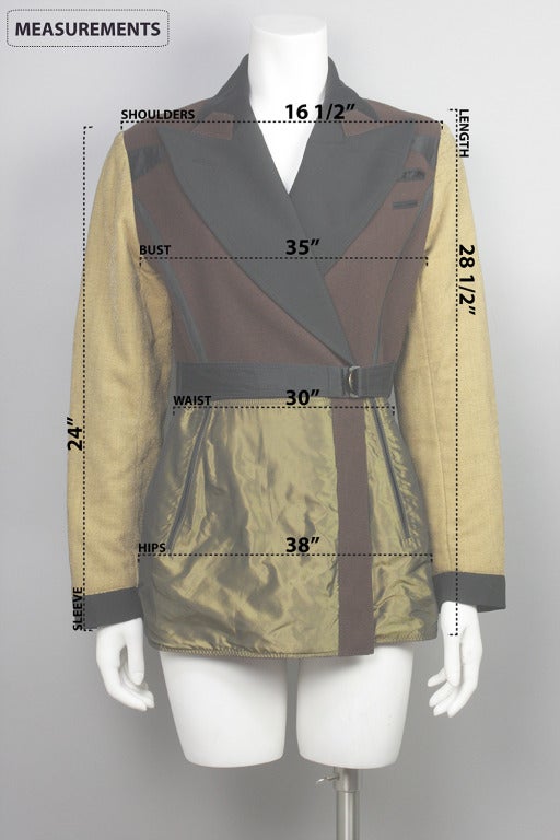 Women's 1980s Jean Paul Gaultier Satin, Metallic & Wool Blazer For Sale