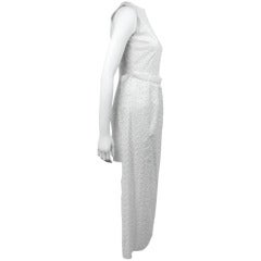 1990s Comme des Garcons White Lace Asymmetrical Dress