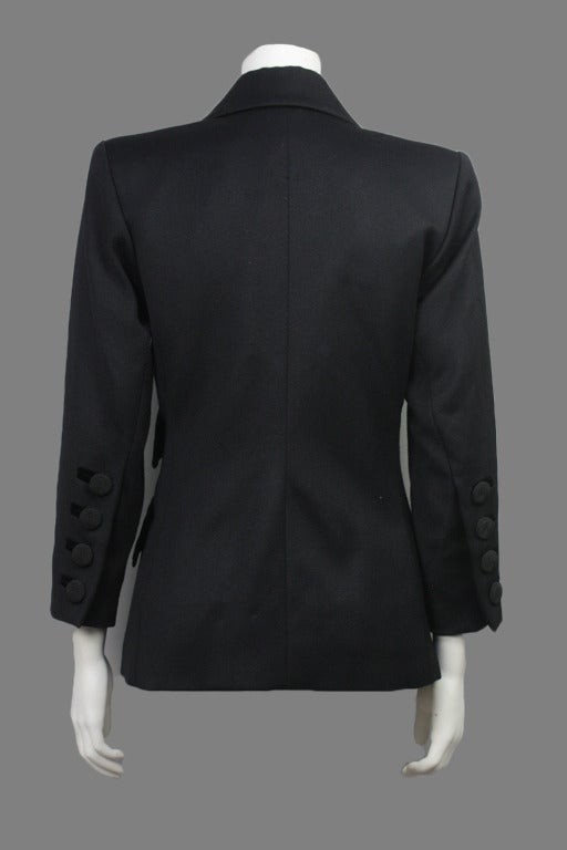 1970s Yves Saint Laurent Rive Gauche Black Wool & Velvet Jacket In Excellent Condition In New York, NY