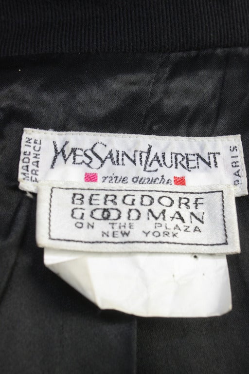 Women's 1970s Yves Saint Laurent Rive Gauche Black Wool & Velvet Jacket