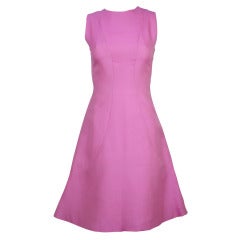 1960s Pauline Trigere A-Line Pink Dress at 1stDibs