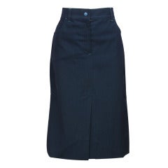 Louis Vuitton Teal Jean Style Skirt