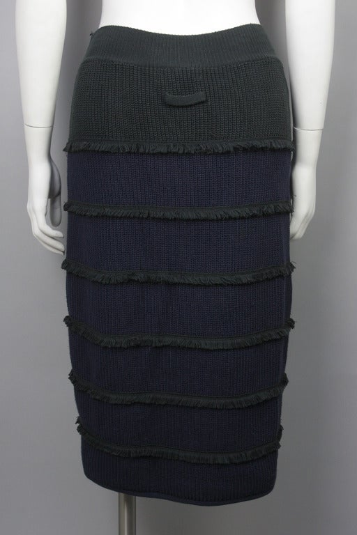 Black 1980s Jean Paul Gaultier Knit Skirt For Sale