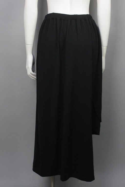 Black 1990s Comme des Garcons Wool Asymmetrical Skirt For Sale